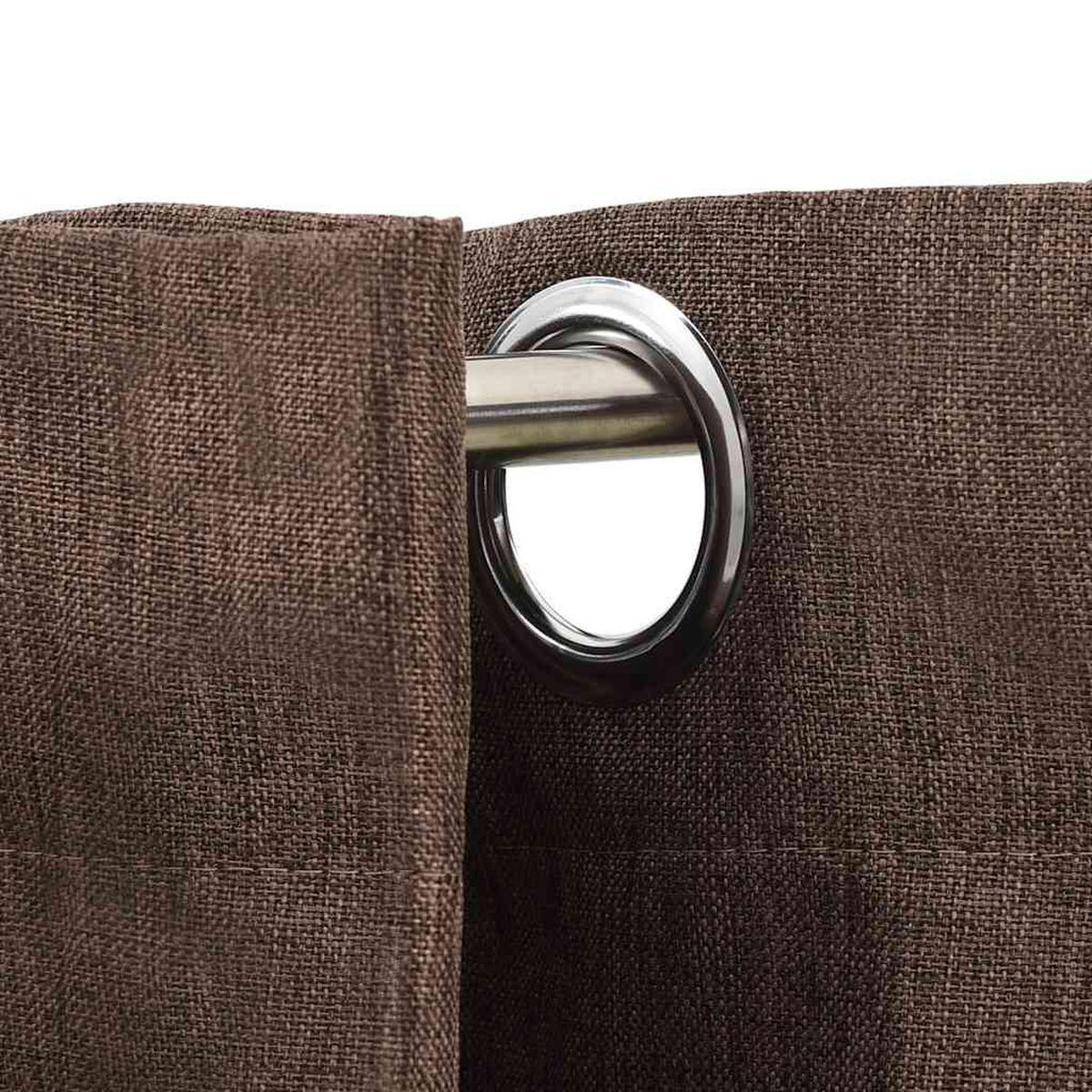 VERDUNKELUNGSVORHÄNGE Ösen Leinenoptik 2er set Taupe 140/225 Cm - Taupe, Textil (140/225/1cm) - vidaXL