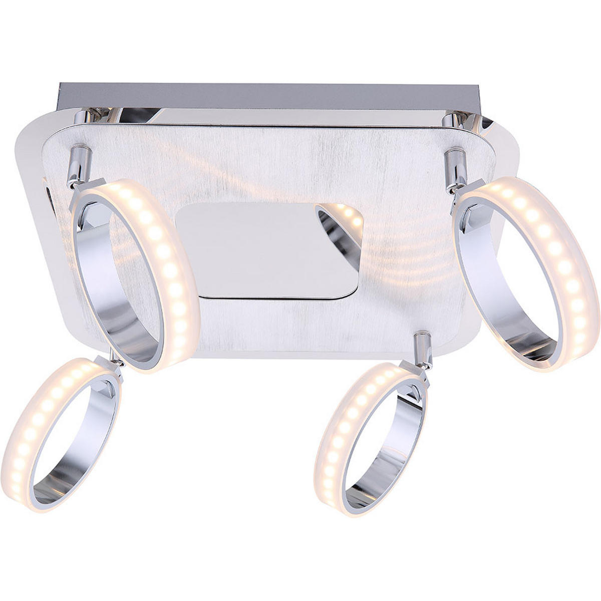 LED DECKENLEUCHTE IDAHO Chrom Silber - Silberfarben, Metall (30/30/19cm) - Globo Lighting