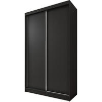 SCHWEBETÜRENSCHRANK Mario 120/216/61 schwarz - Schwarz, Holzwerkstoff (120/216/61cm) - Beautysofa