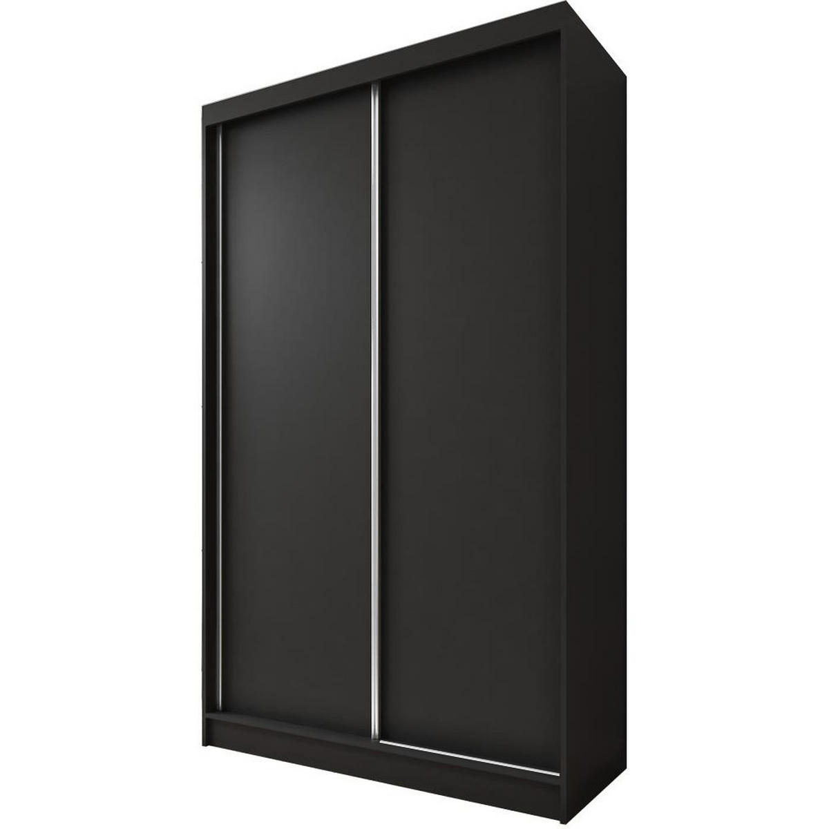 SCHWEBETÜRENSCHRANK Mario 120/216/61 schwarz - Schwarz, Holzwerkstoff (120/216/61cm) - Beautysofa