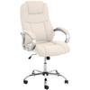 CHEFSESSEL Lederlook Creme - Chromfarben/Creme, Textil/Metall (66/113/70cm) - CLP