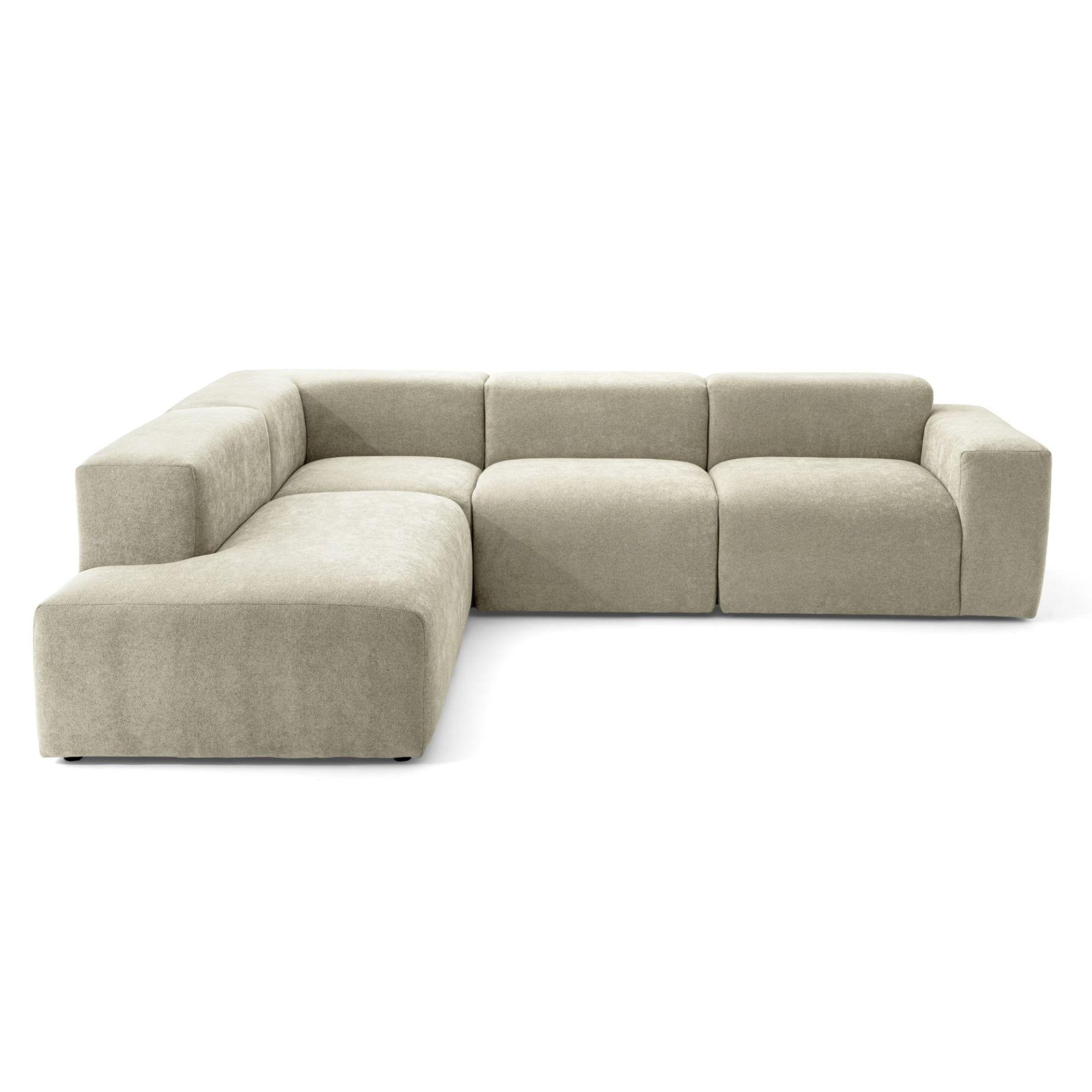 4-SITZER modulares Ecksofa HEAVEN SET 2 Links, Breite 300 cm Webstoff Olivgrün - Schwarz/Olivgrün, Holz/Kunststoff (300/245cm) - Muffo