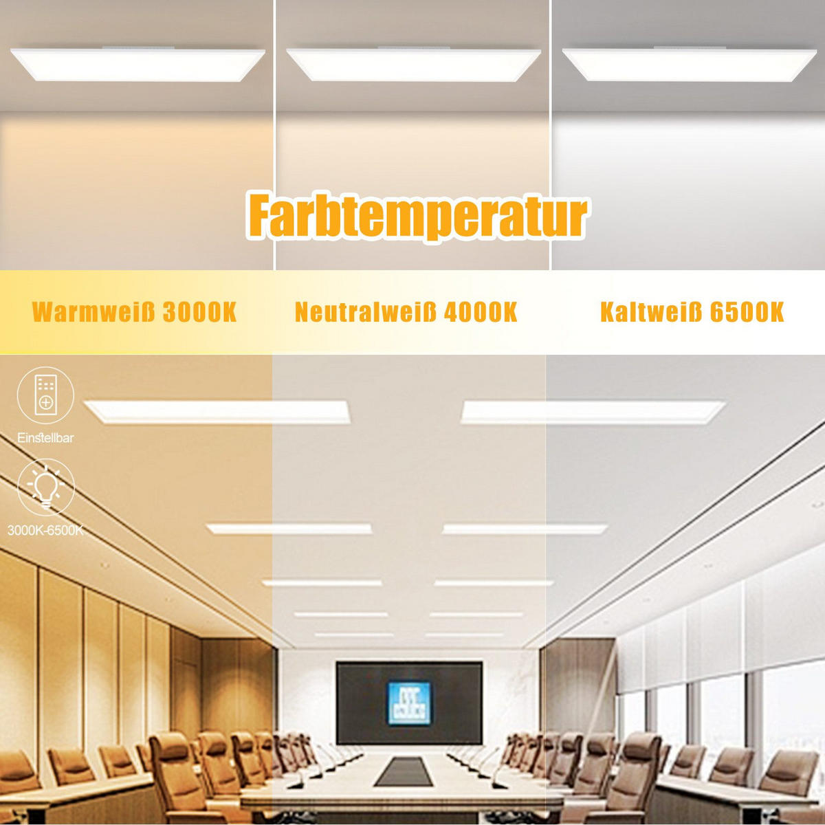 LED-DECKENLEUCHTE Thrall 100/25/1cm - Weiß, Metall (100/25/1cm) - ZMH