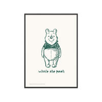 POSTER mit Rahmen Disney - Disney's Winnie the Pooh Standing Smile - Beige/Schwarz, Holz/Papier (50/70cm) - Poster&Frame