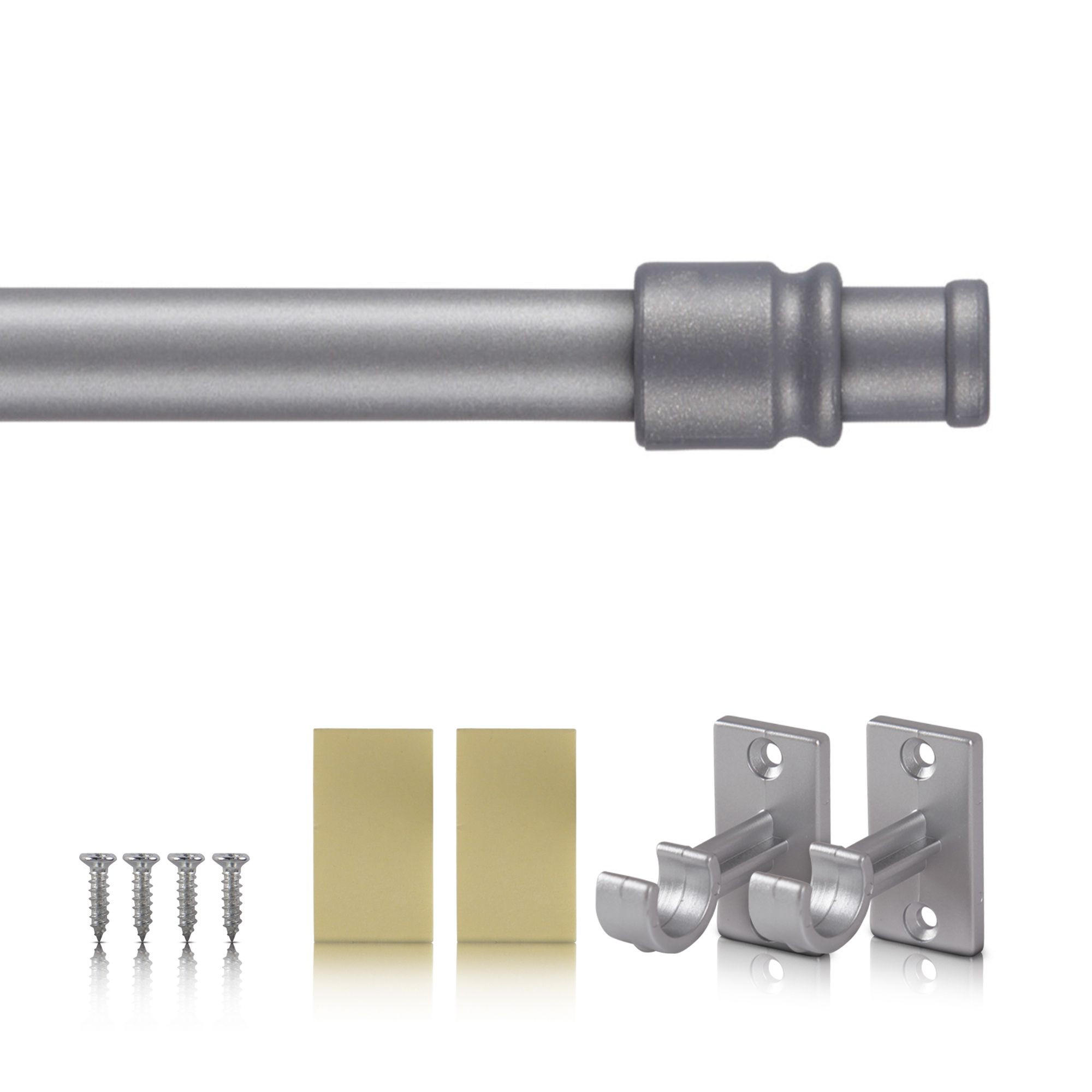 GARDINENSTANGE Silber chrom matt 125-225 cm - Silberfarben, Metall (125cm) - Bestlivings