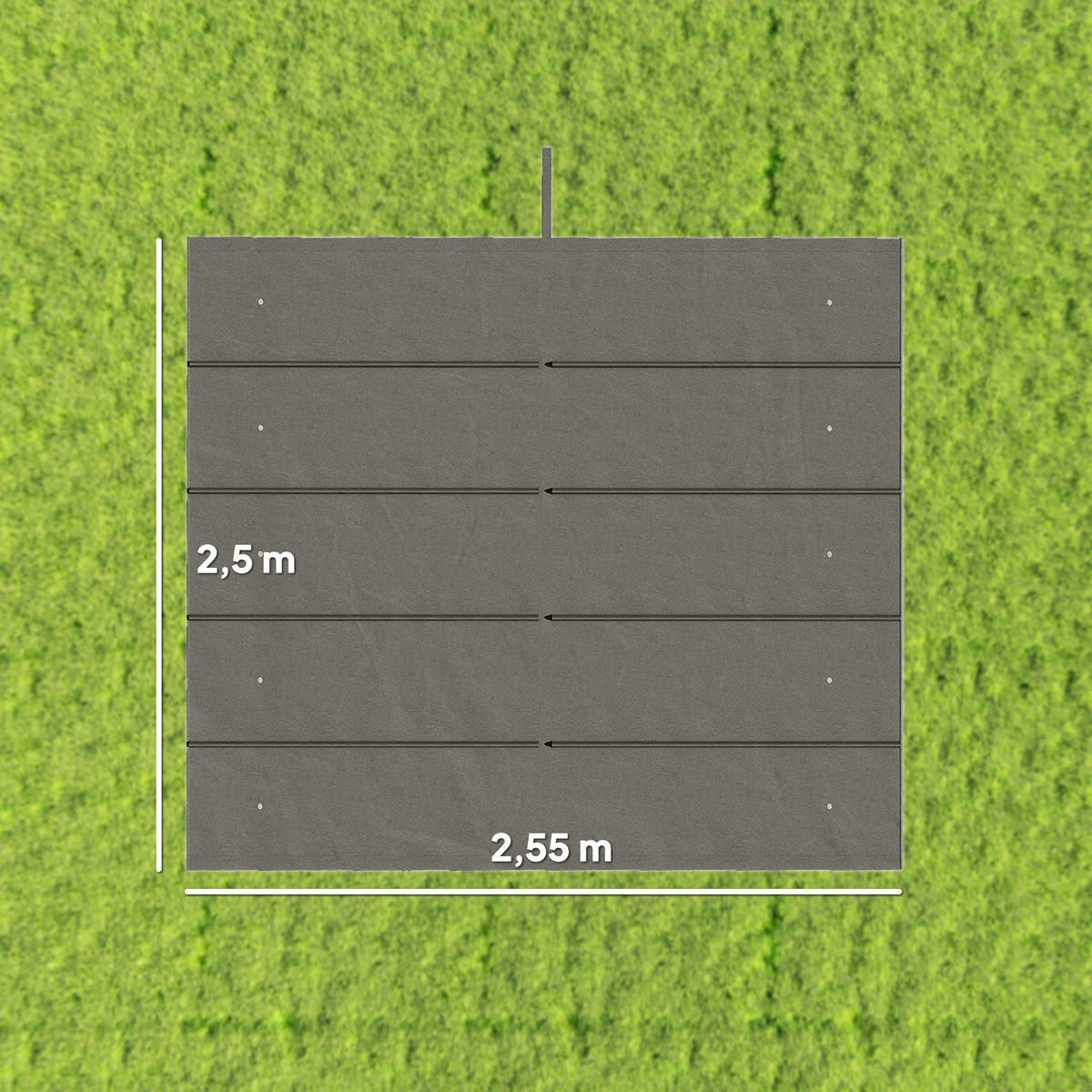 ERSATZDACH für 3 x 3 m Pergola, wasserdicht Grau - Hellgrau, Textil (255/6/250cm) - Outsunny