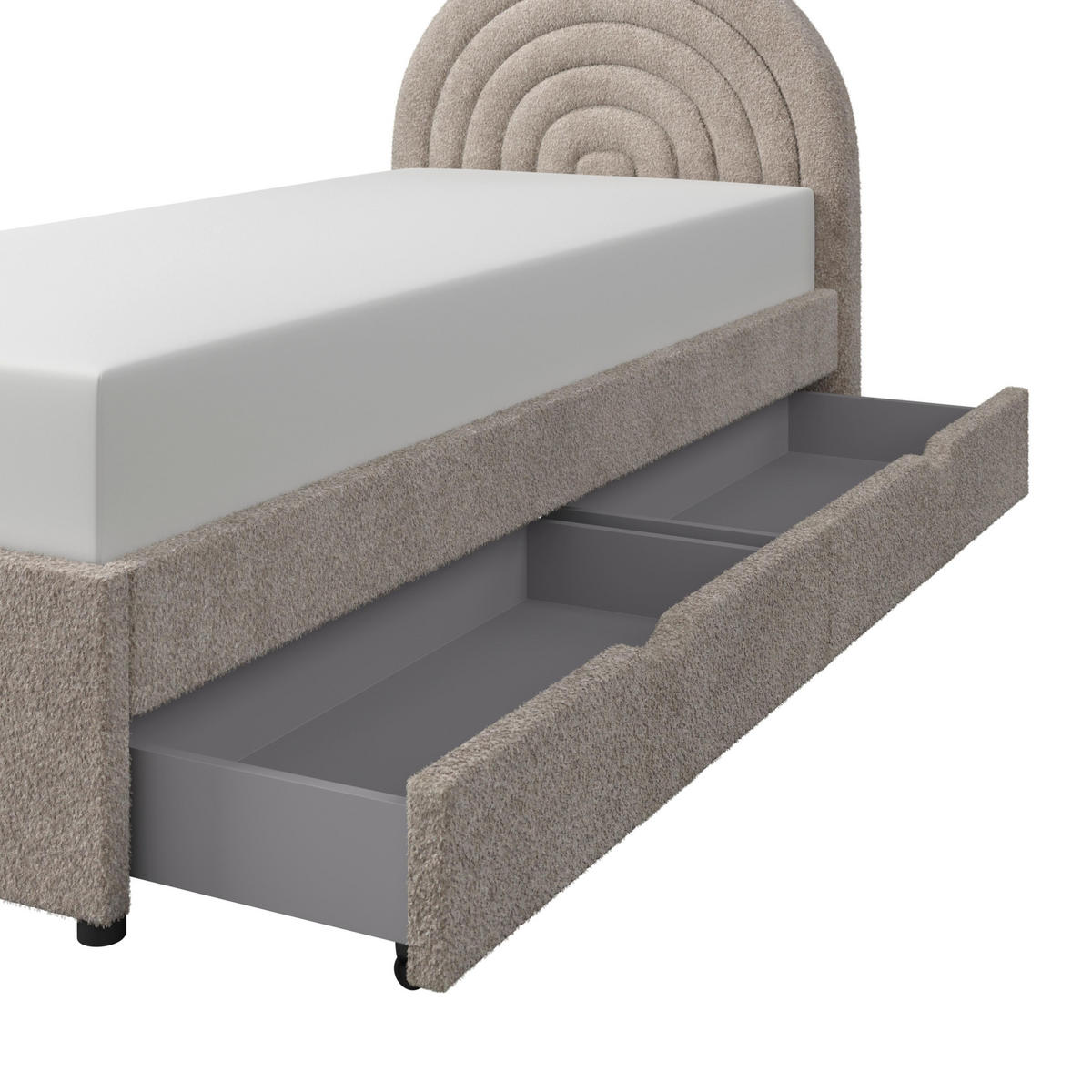 KINDERBETT Nina Taupe ca. 90 / 200 cm - Taupe, Holzwerkstoff - Bessagi Kids