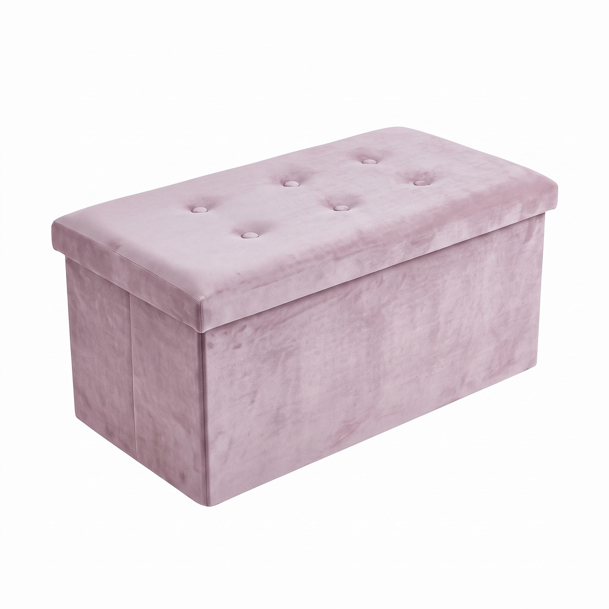 SAMTHOCKER mit Stauraum 76/38/38 cm - Rosa, Textil (38/38/76cm) - SCENA LIVING
