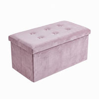 SAMTHOCKER mit Stauraum 76/38/38 cm - Rosa, Textil (38/38/76cm) - SCENA LIVING