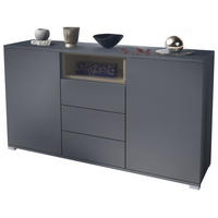 SIDEBOARD Skadu Eiche sägerau - Eiche San Remo, Holzwerkstoff (138.5/75.5/35cm) - Vladon