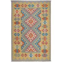 HANDWEBTEPPICH Kelim Gashgai Grün 185/123 cm Schurwolle - Grün, Textil (123/185cm) - Looma