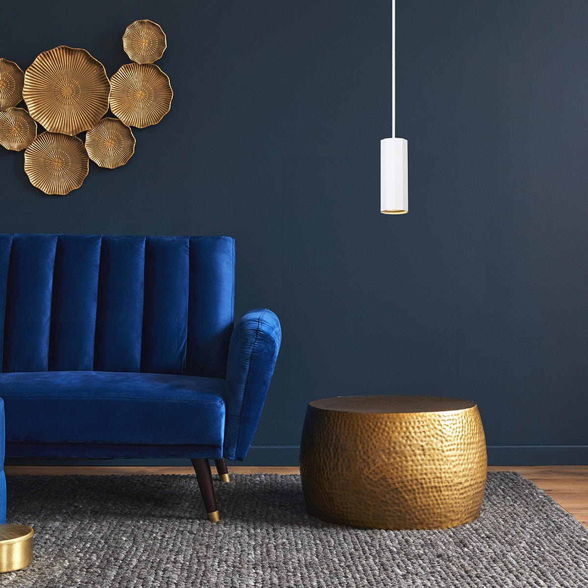 HÄNGELEUCHTE Metall Weiß - Weiß, Metall (10/10/120cm) - Globo Lighting