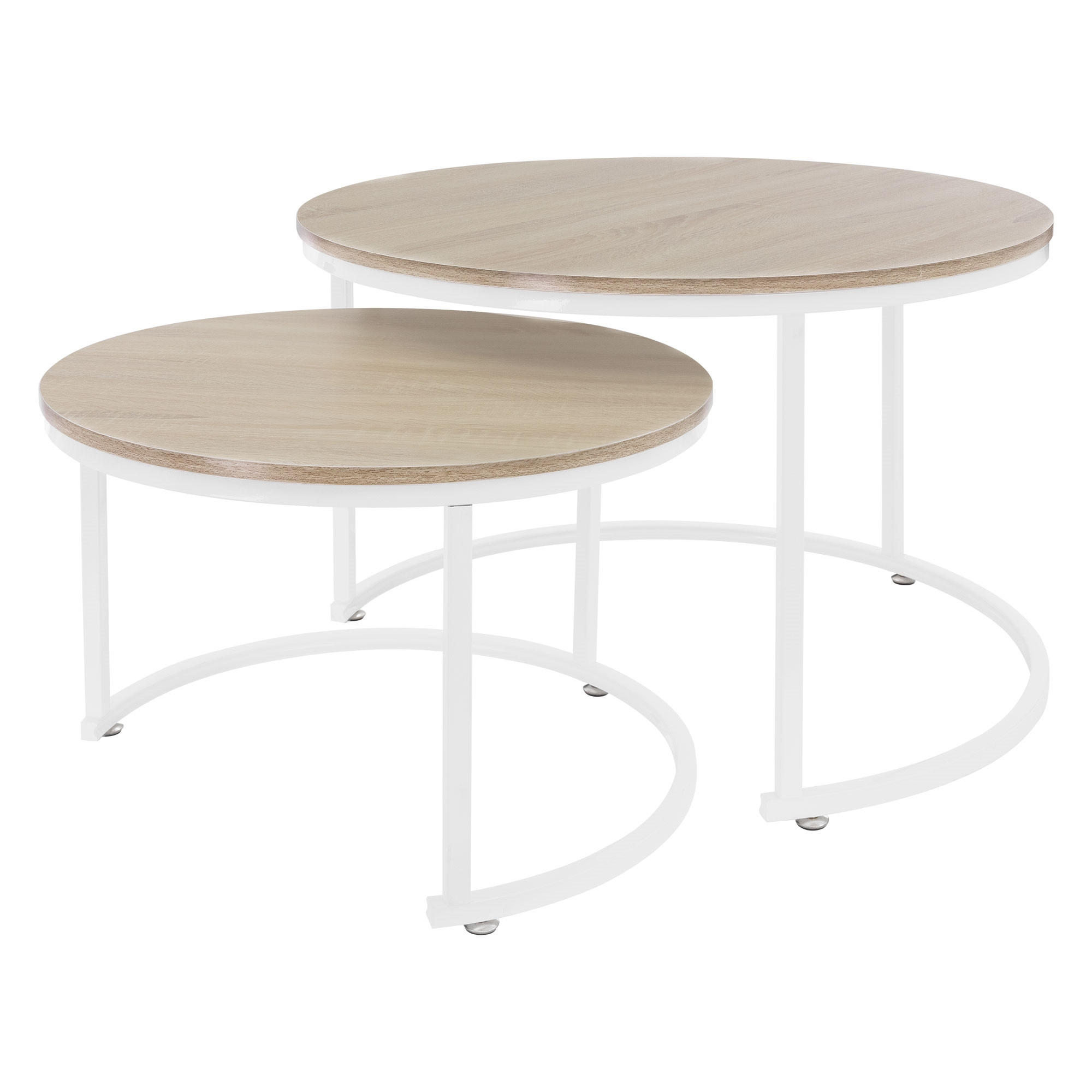 ML-DESIGN COUCHTISCH Weiß 48cm × 74cm × 74cm