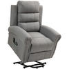 FERNSEHSESSEL mit Aufstehhilfe Relaxsessel mit Liegefunktion, Heizfunktion - Hellgrau/Schwarz, Textil/Metall (89/106/91cm) - HOMCOM