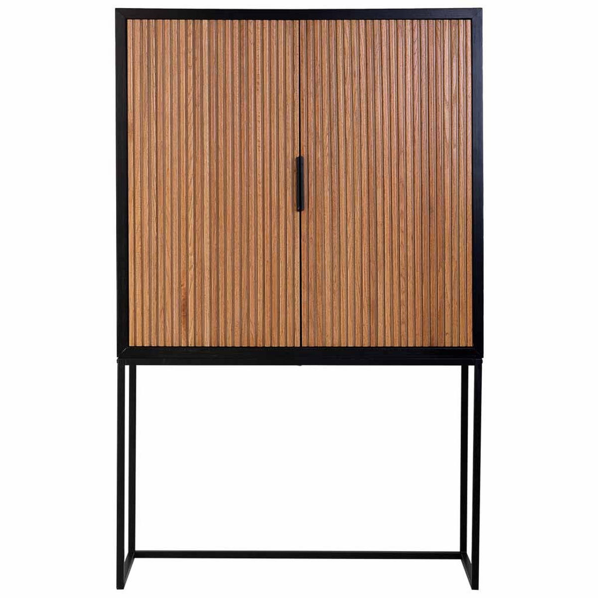 HIGHBOARD mit 2-türiger aus holz und metall 100x40x160 cm - Braun, Holz (100/160/40cm) - Wanderlust