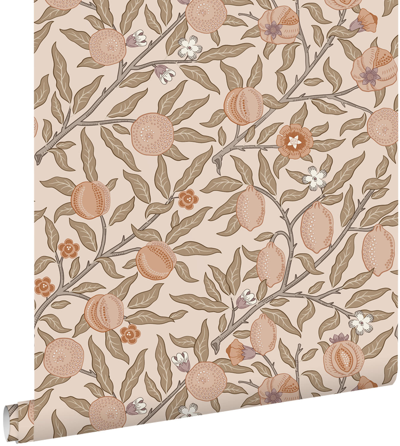 TAPETE exotischen Früchten und Blättern 50 x 900 cm - Terracotta, Papier (50/900cm) - ESTAhome