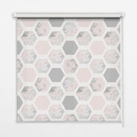 VNÚTORNÁ roleta - okenná roleta - roleta - 100x100 cm - Šesťuholníky - biela, plast (100/100/0.5cm) - TULUP