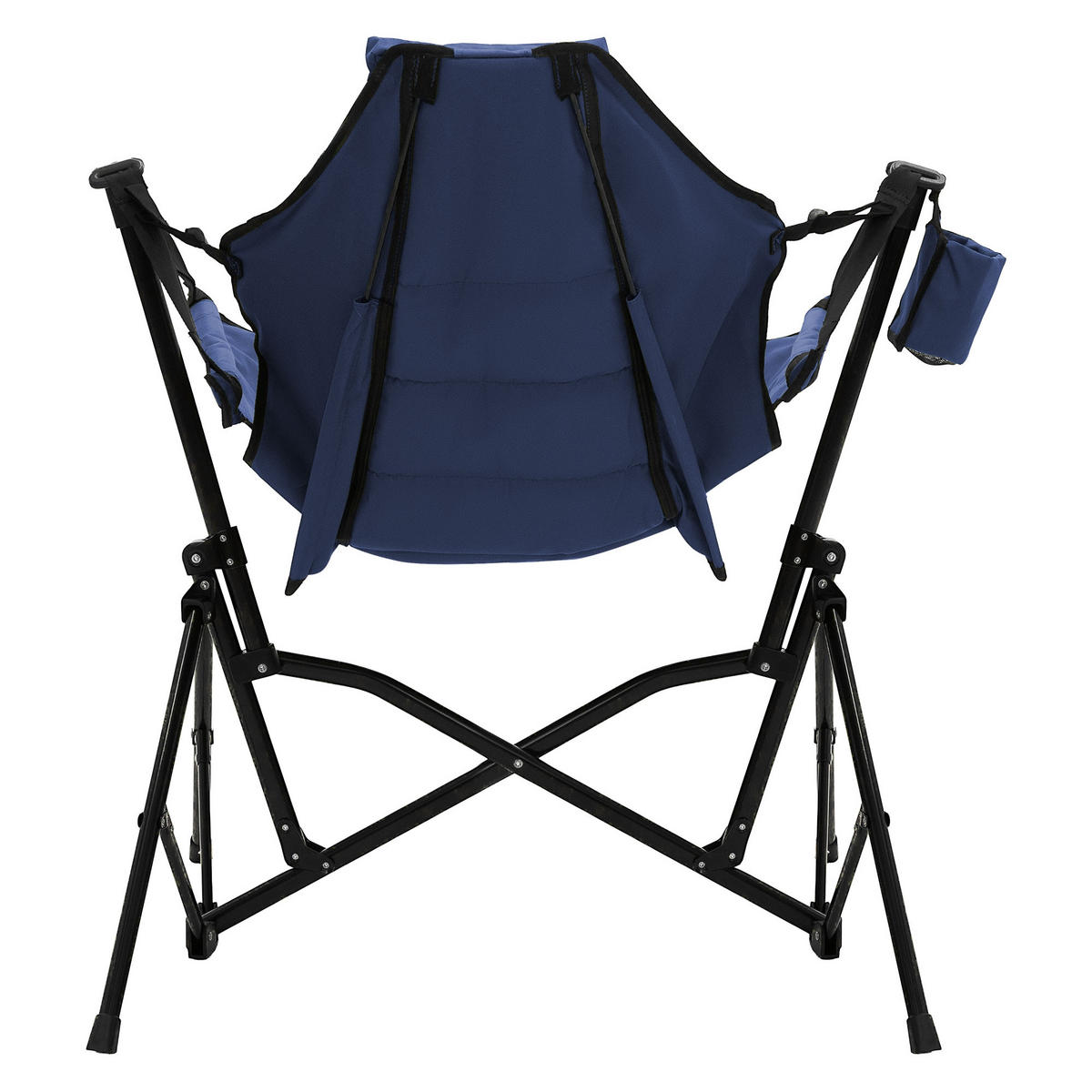 CAMPINGSTUHL faltbar Schaukelstuhl bis 150 kg Angelstuhl Outdoor Blau mit Stahlgestell - Blau, Textil/Metall (105/107/82cm) - ECD-Germany