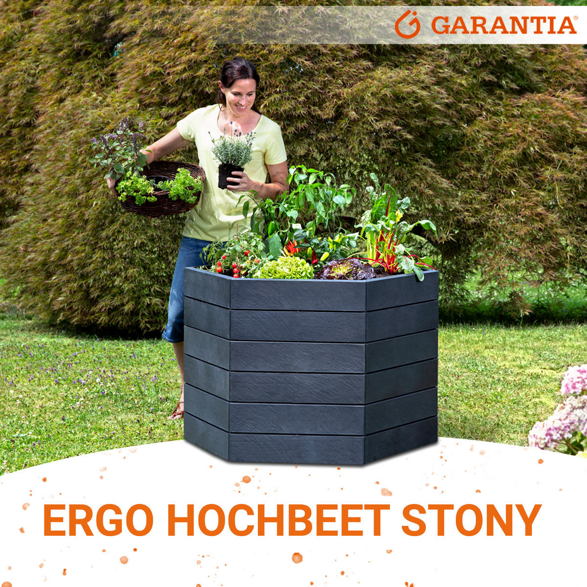 HOCHBEET Stony L 75 - Anthrazit, Kunststoff (110/75/56.8cm) - GARANTIA