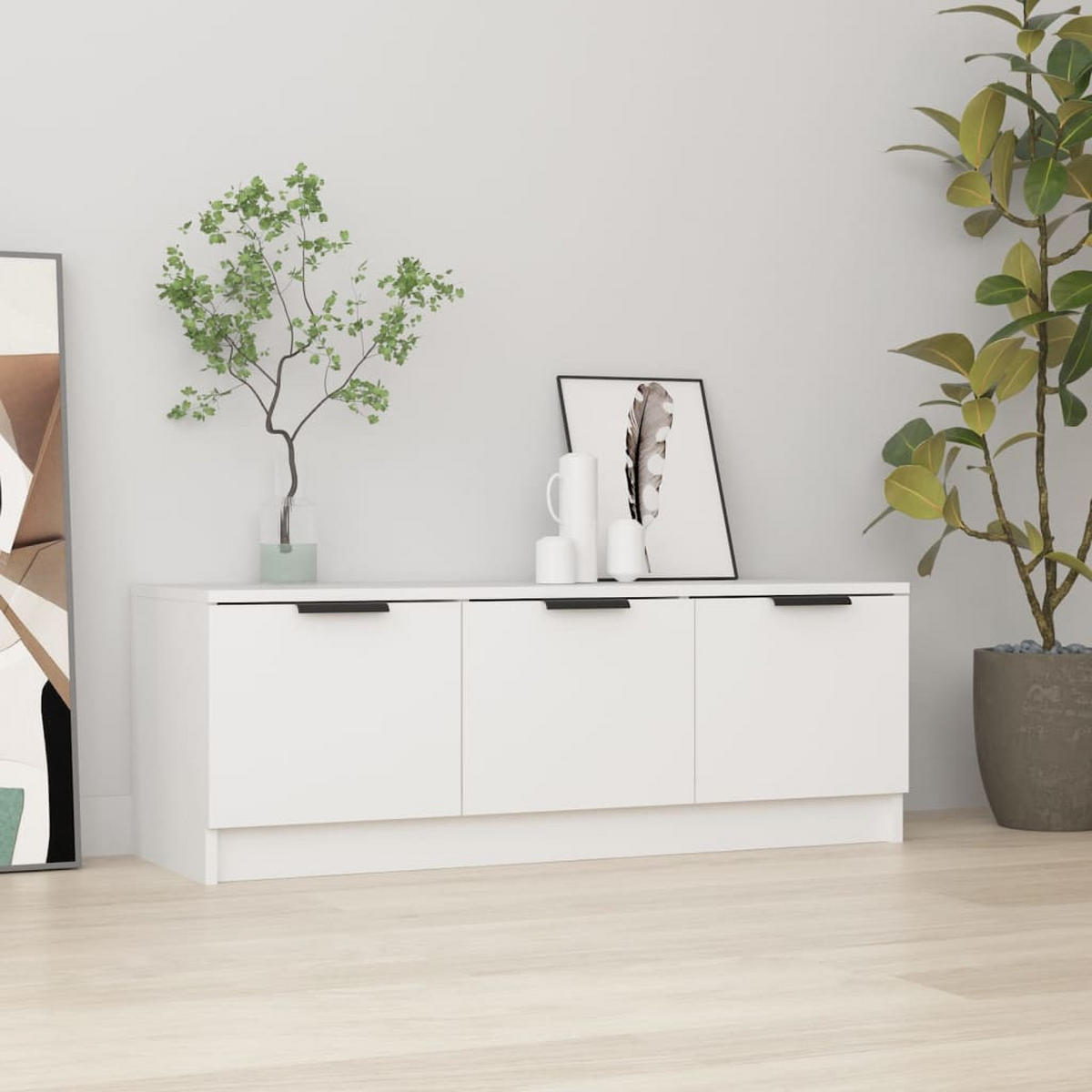 TV-SCHRANK Weiß 102x35x36,5 cm Holzwerkstoff - Weiß, Holzwerkstoff (102/36.5/35cm) - furnicato