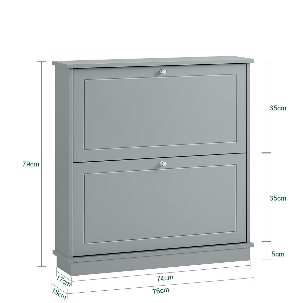 SCHUHSCHRANK Grau - Grau, Holzwerkstoff (76/79/18cm) - SoBuy