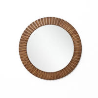 SPIEGEL rund Ø 74 cm mit Eichenholzrahmen - Alteiche, Glas/Holz (74/3.5/74cm) - Hometopia
