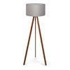 STOJACÍ LAMPY Newport - šedá, kompozitní dřevo/textil (38/38/140cm) - lux.pro
