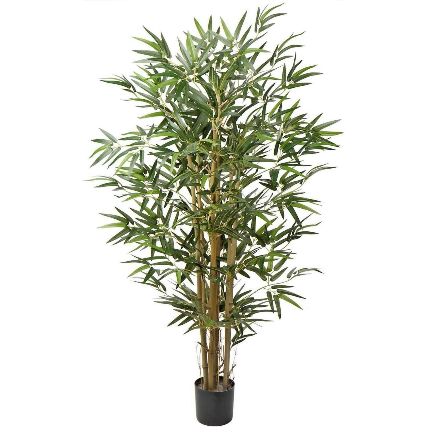 KUNSTPFLANZE Bambusbaum mit Echtholzstamm 121.9 cm - Grün, Naturmaterialien (121.9cm)