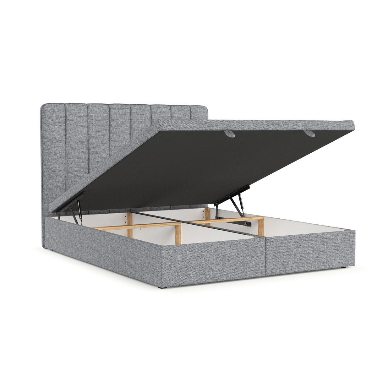POLSTERBETT Vienna mit Stauraum 140/200 cm Grau im Alta Stoff - Schwarz/Grau, Holz/Holzwerkstoff (140/200cm) - AltaBeds
