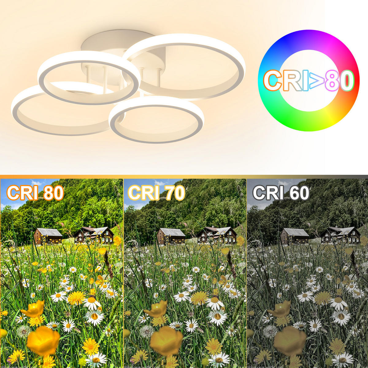 LED-DECKENLEUCHTE Xalvor 41.5/52.5/11.8 cm - Weiß, Metall (52.5/41.5/11.8cm) - ZMH