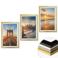 WANDBILDER 3er Set - 40x60 cm Goldrahmen - Brücken, Sonnenuntergänge, Stadt - Goldfarben, Kunststoff (40/60cm) - ArtPrintCave