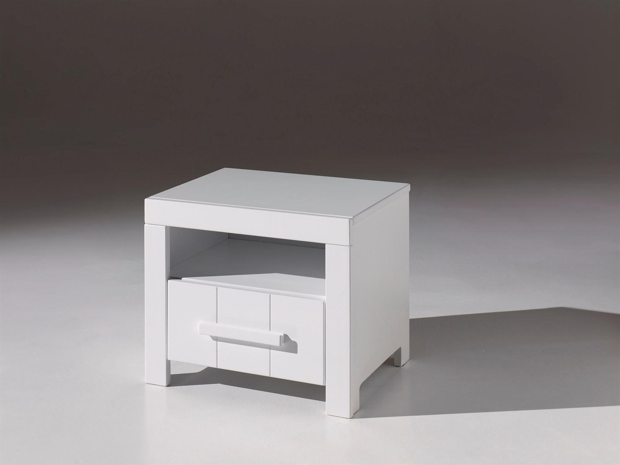 NACHTSCHRANK Karalynn 50x39x42 mit Schublade aus MDF in Weiß - Weiß, Holzwerkstoff (50/42/39cm) - 58aufmkessel