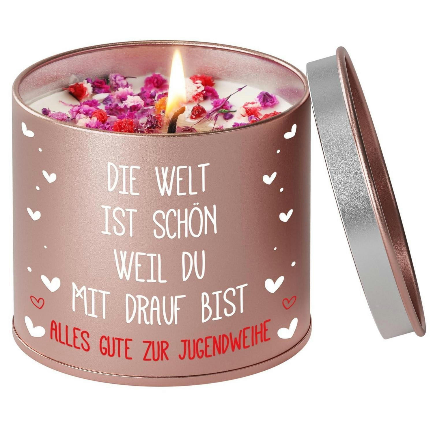 DUFTKERZE Lavendel 9OZ Jugendweihe Geschenk - Bordeaux, Paraffin (8.5cm)