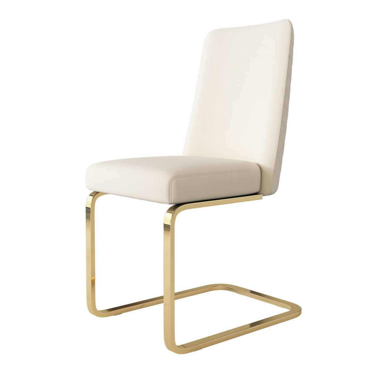 ESSZIMMERSTUHL Samt Beige mit Metallbeinen 6er-Set - Beige, Metall (45/88/52.2cm) - Meubliv