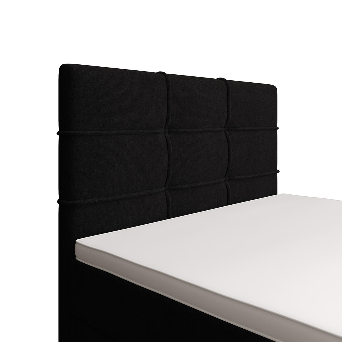 BOXBETT FADO 1 90x200, mit Matratze H3 und Topper, Cosmic 100 - Schwarz, Holz/Kunststoff (90/200cm) - Bedante
