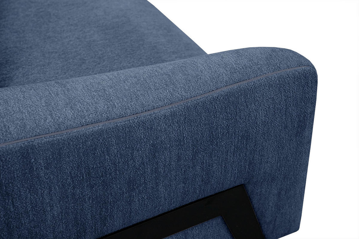 ECKSOFA WINTER 4-Sitzer, dunkelblau - Schwarz/Dunkelblau, Holzwerkstoff/Textil (293/172cm) - Courtois Laville