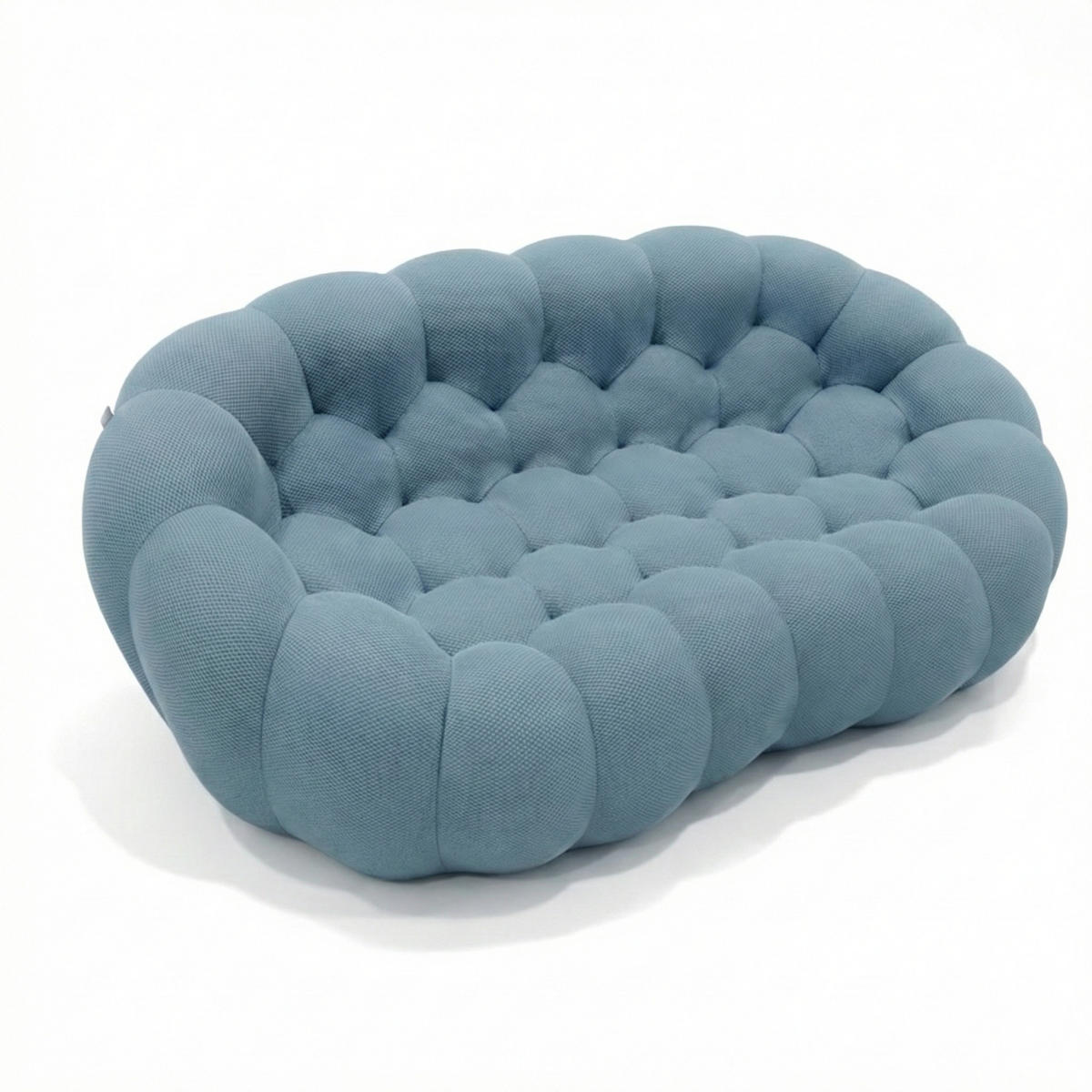 WOHNZIMMERSOFA Cocoon 2-Sitzer - Blau - Hellblau, Textil (113/77/113cm) - COCO Living