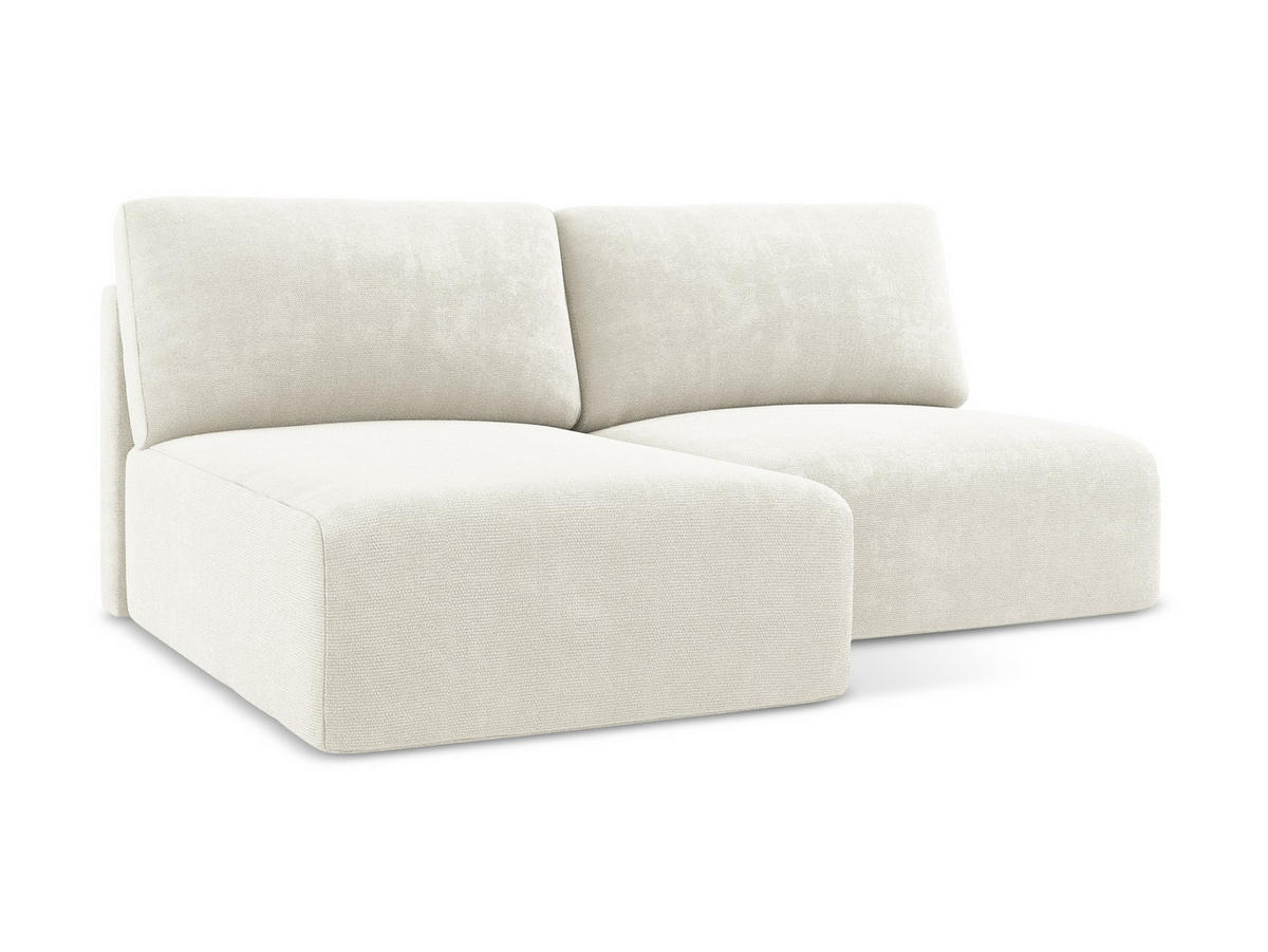 ECKSOFA mit Schlaffunktion links Chenille Stoff Weiß - Pink/Schwarz, Kunststoff/Textil (149/210cm) - Makamii