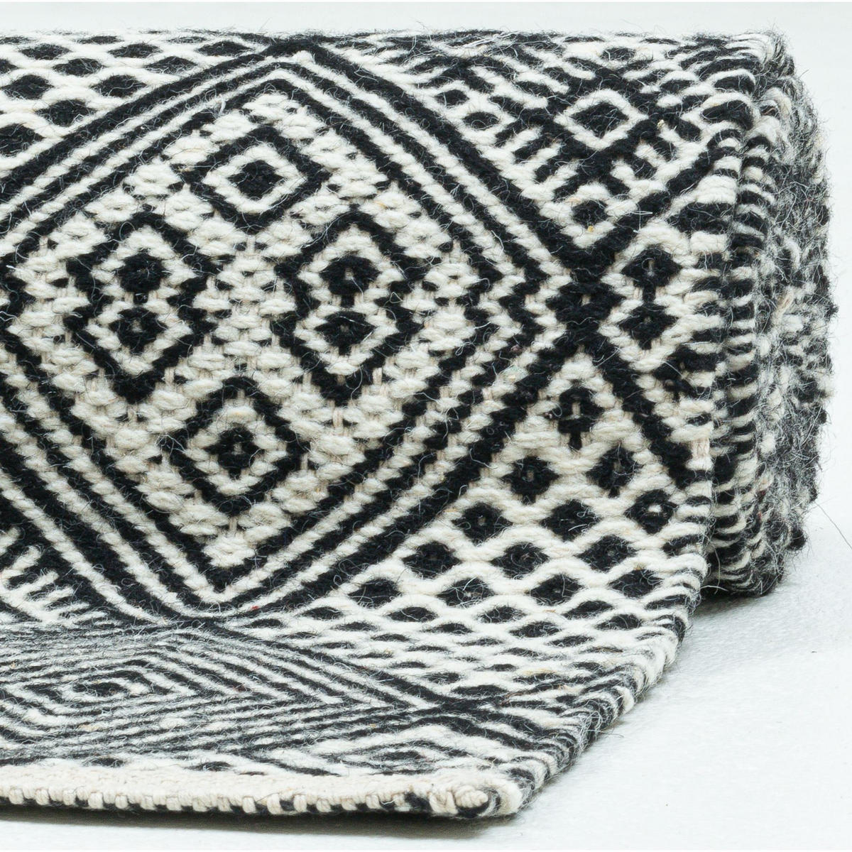 FLACHWEBETEPPICH Stilvoller Kelim, passt in jeden Raum 190x290 cm - Schwarz, Textil (190/290cm) - Rug and Roll
