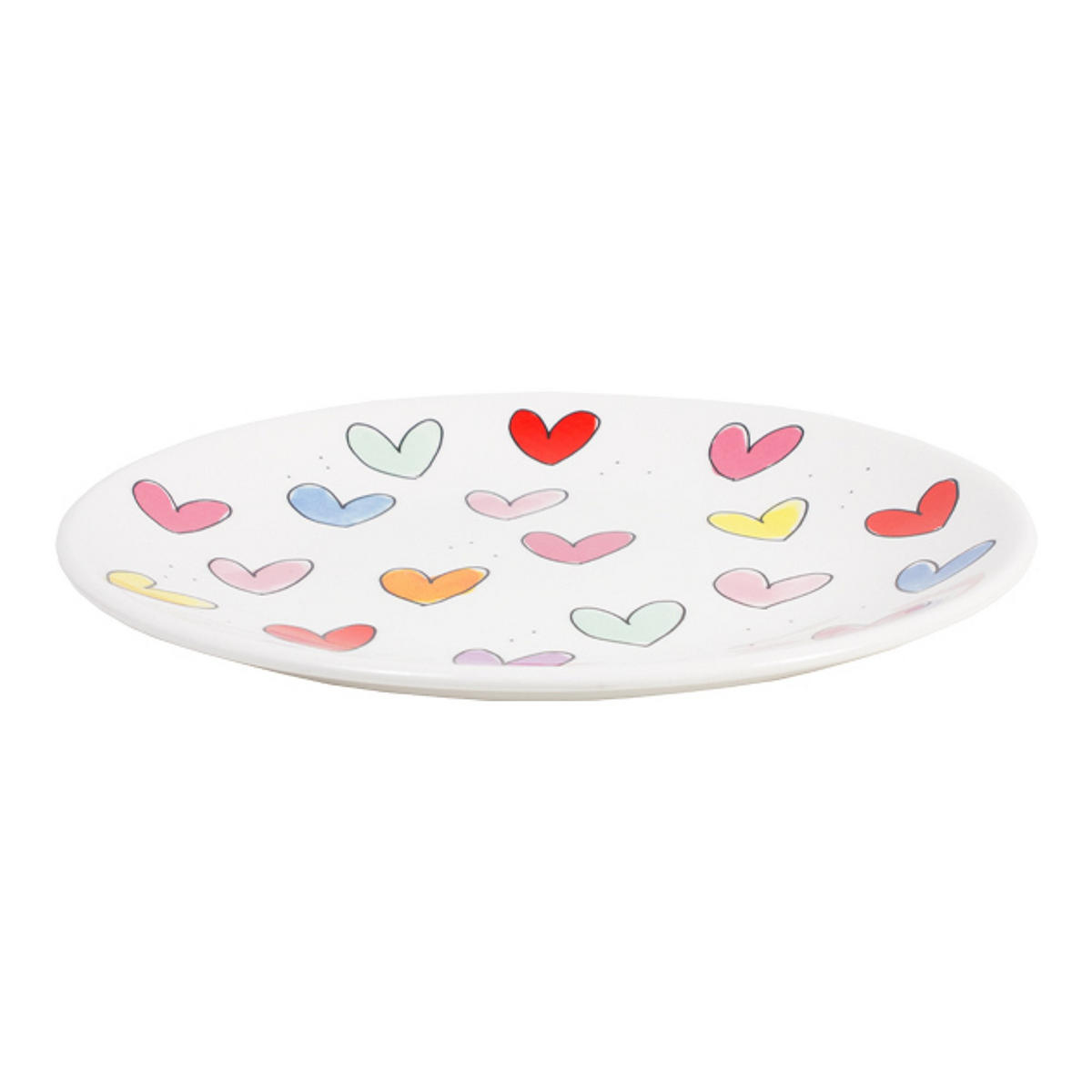 FRÜHSTÜCKSTELLER Herzen in Bunt - 22cm - Multicolor, Keramik (21.8/21.8/2.5cm) - Blond Amsterdam