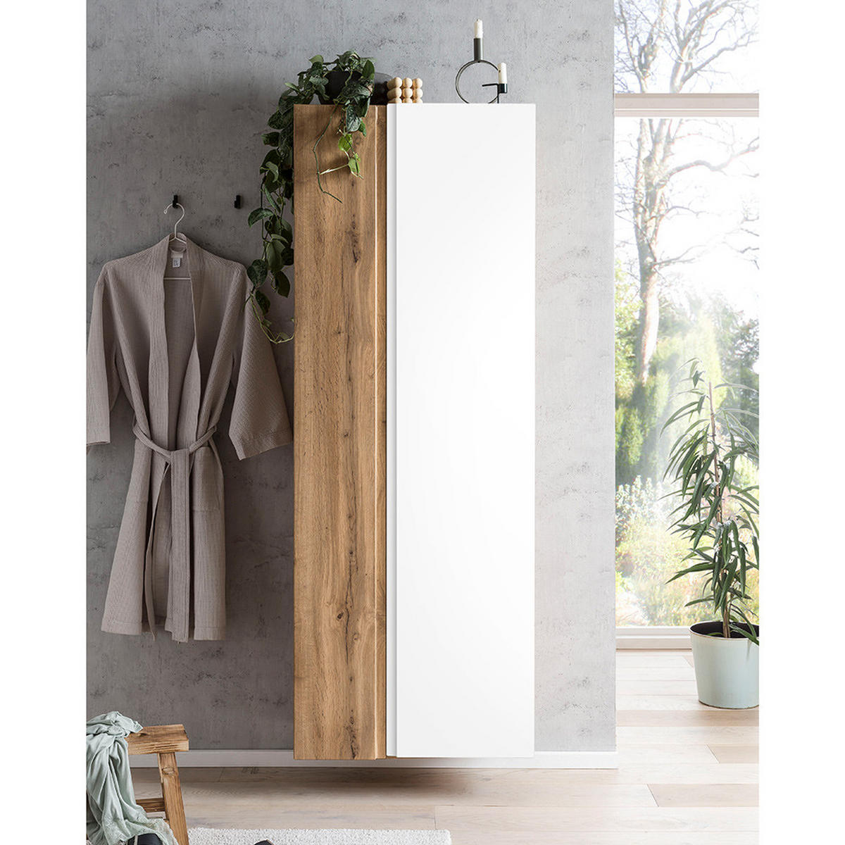 BADMÖBEL-SET 4-TLG. Vasto-03 - Weiß, Holzwerkstoff (185/200/47cm) - Lomado