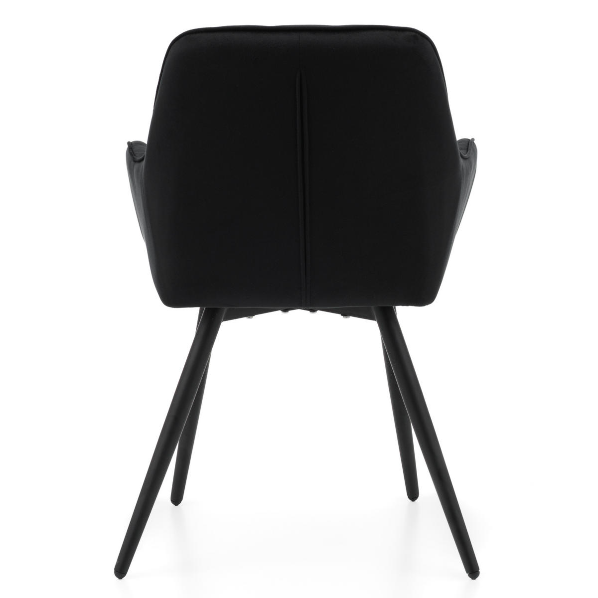 STUHL COLIN gespolsterter mit Steppung - schwarz - Samt Velours - Schwarz, Textil/Metall (58/87/61cm) - NEW HOME