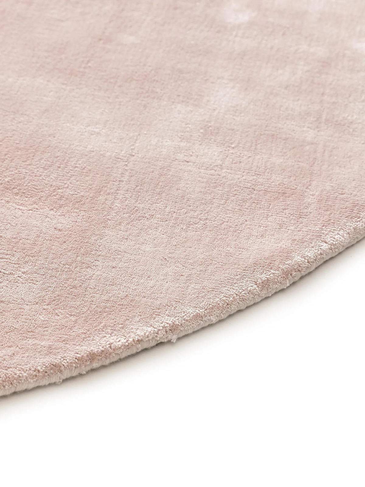 VISKOSETEPPICH rund Nela Rosa ø 120 cm rund - Rosa, Textil (120/120cm) - benuta Pure
