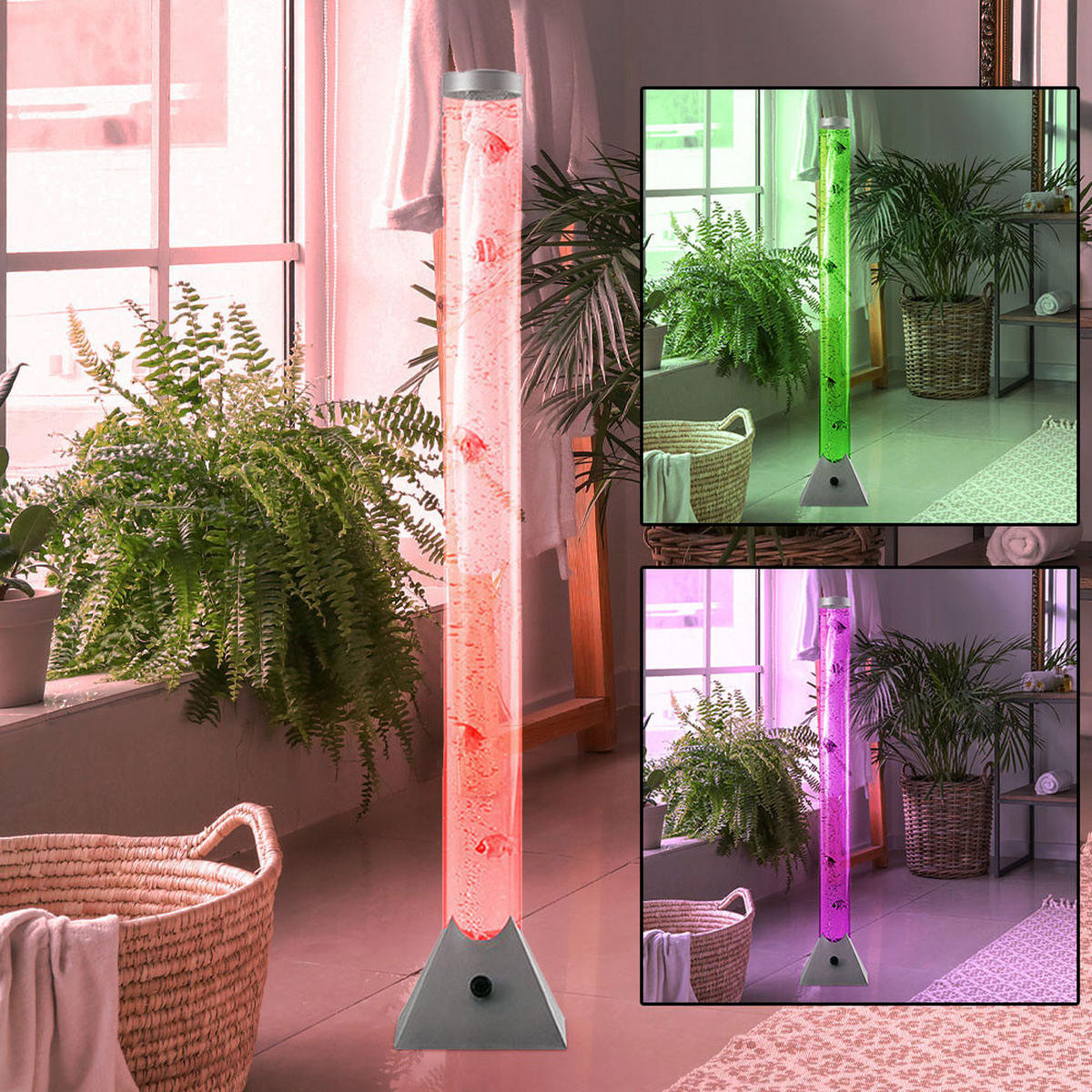 LED STEHLEUCHTE Aqua Bunt - Multicolor, Kunststoff (22/22/120cm) - Nowa