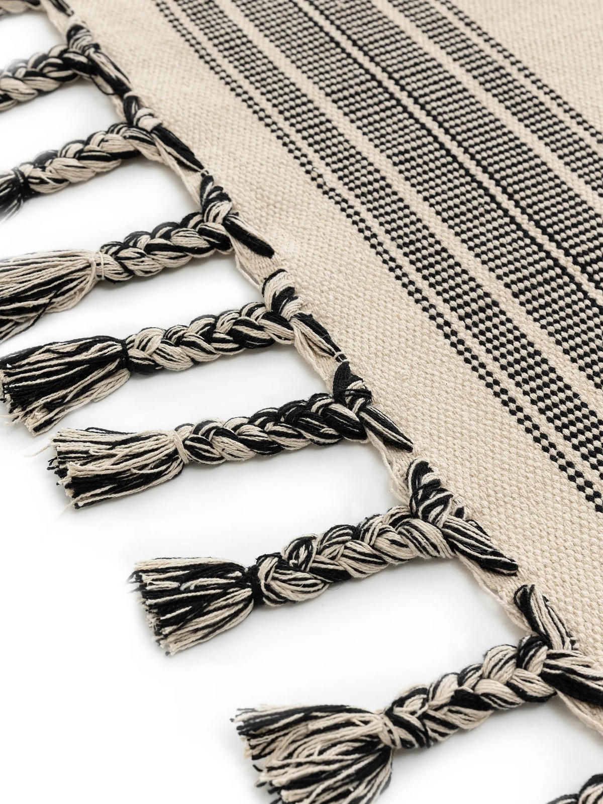 BAUMWOLLTEPPICH Gibson Schwarz/Weiß 200x300 cm - Schwarz, Textil (200/300cm) - benuta Pop