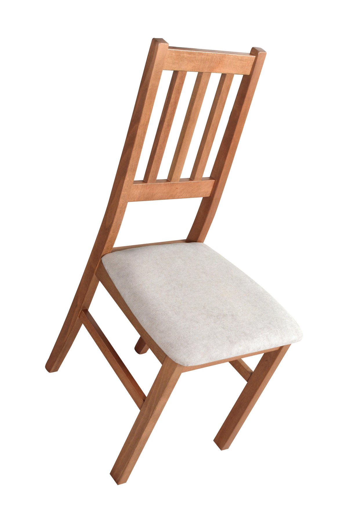 STUHL Bos 4 (6er Set) - Hellbraun/Beige, Holz (43/94/40cm) - Leaf Design