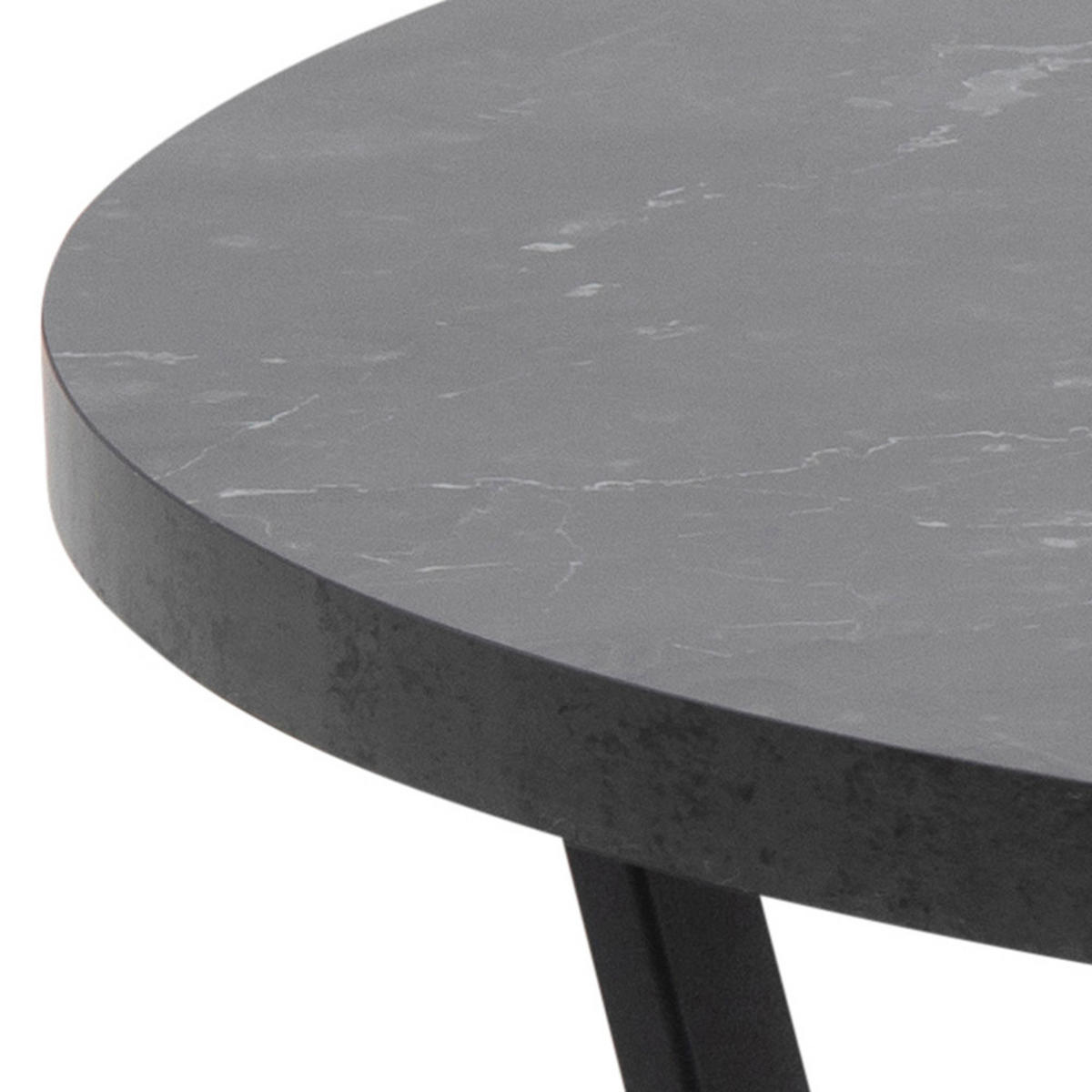 COUCHTISCH Marmordruck schwarz - Schwarz, Holzwerkstoff (77/77/44cm) - ebuy24