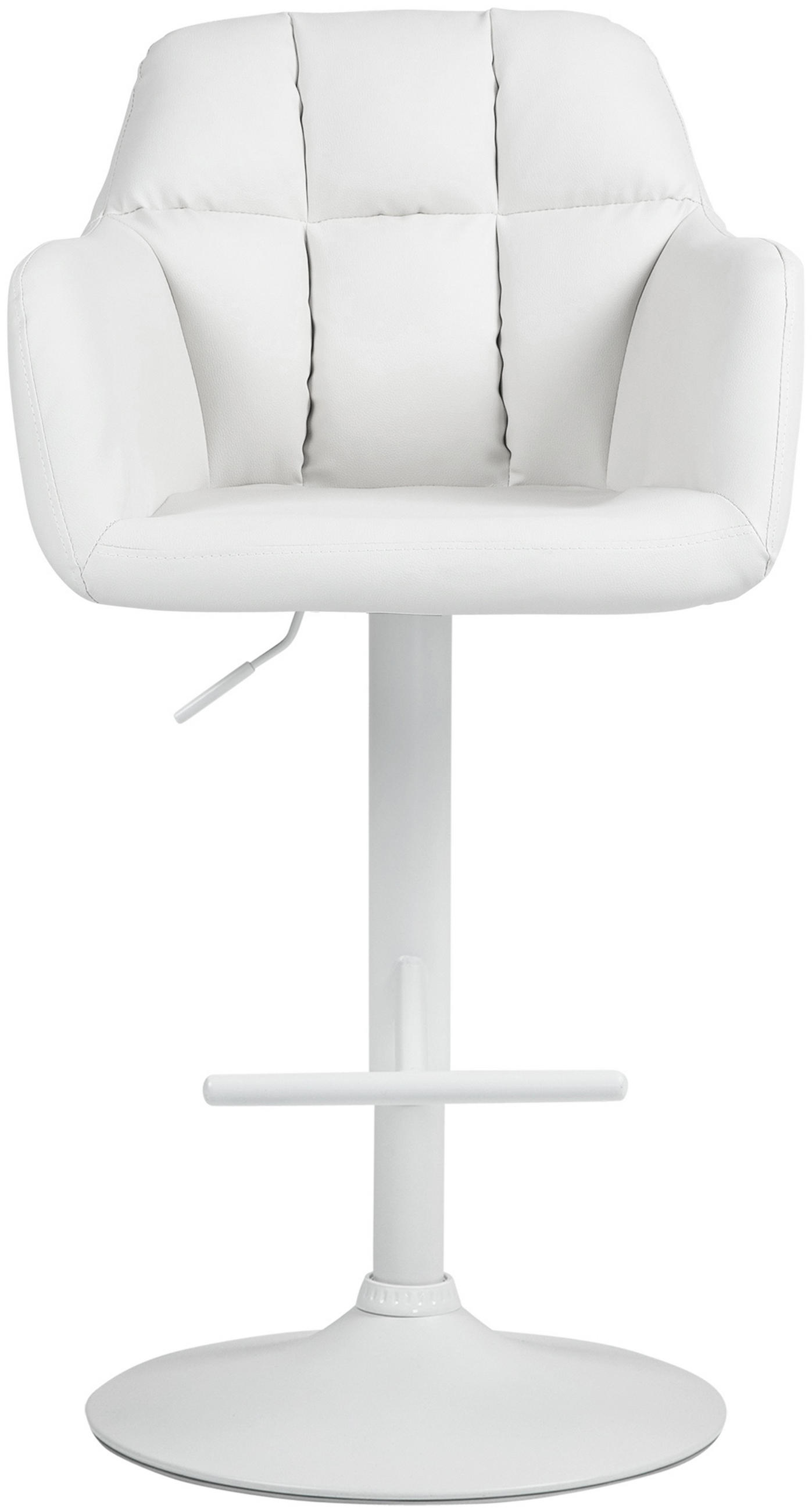 BARHOCKER Nardo Kunstleder weiß weiß - Weiß, Kunststoff/Metall (57/118/59cm) - TPFLiving