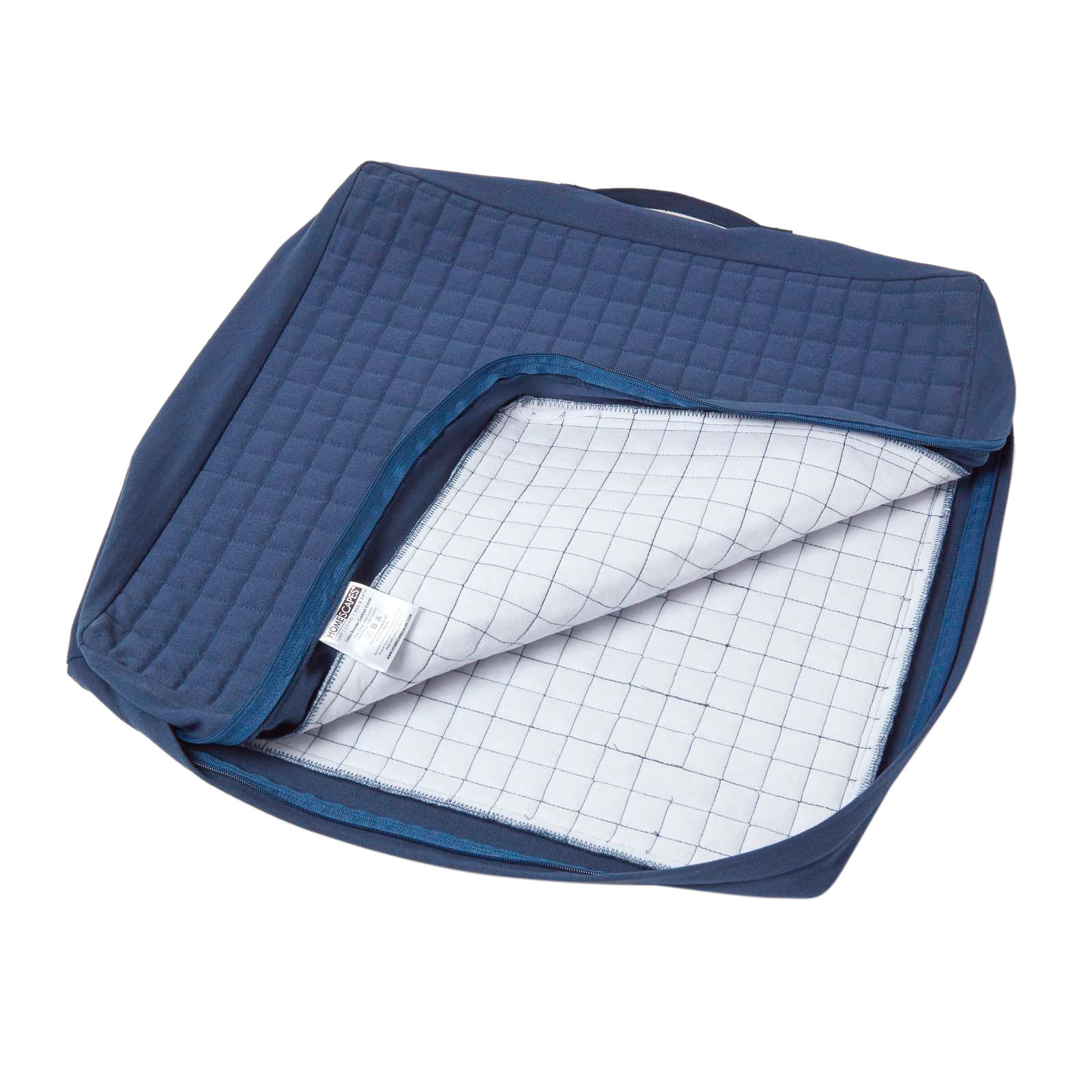 SITZKISSEN-BEZUG blau 50/50/10 – Kissenhülle wattiert, Baumwolle - Dunkelblau, Textil (50/50/10cm) - Homescapes