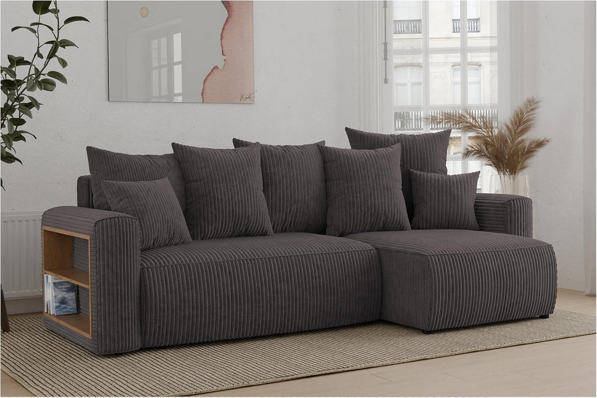 ECKSOFA SOLARIS L - Blau/Grau, Holzwerkstoff (238/142cm) - Meblini